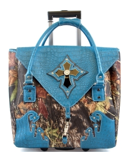 Camouflage Cross Rollie Luggage Bag G1255 BLUE
